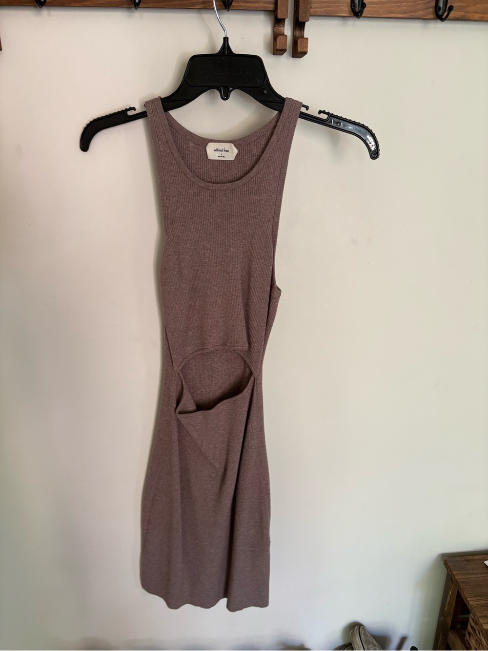 Wilfred Dusty Mauve Ribbed Cutout Tank Dress